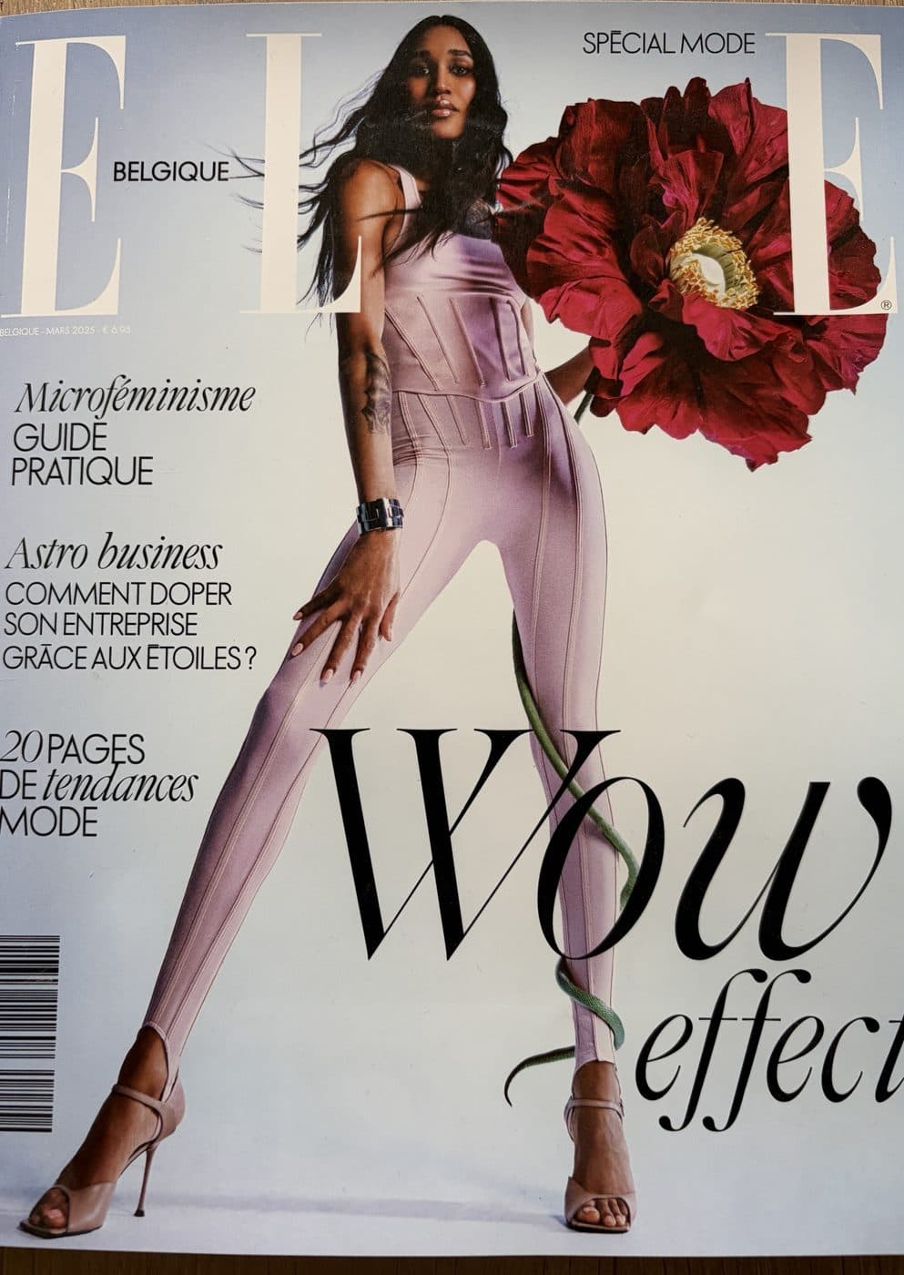 Cover of ELLE Belgique, March 2025, with the Astro business story